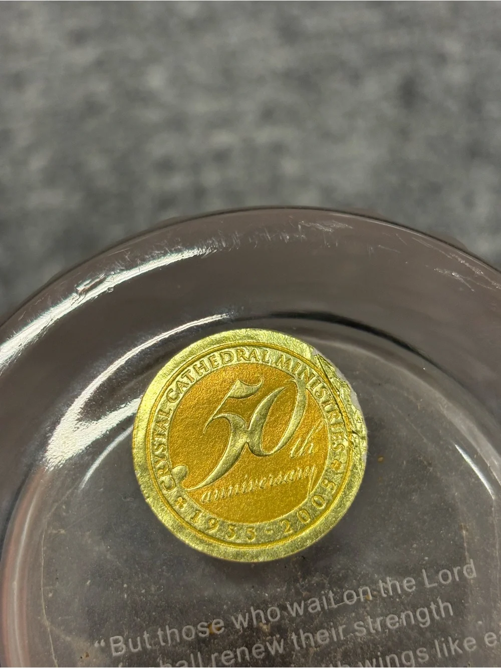 Crystal Ministries 50th Anniversary Frosted Vase with Eagle